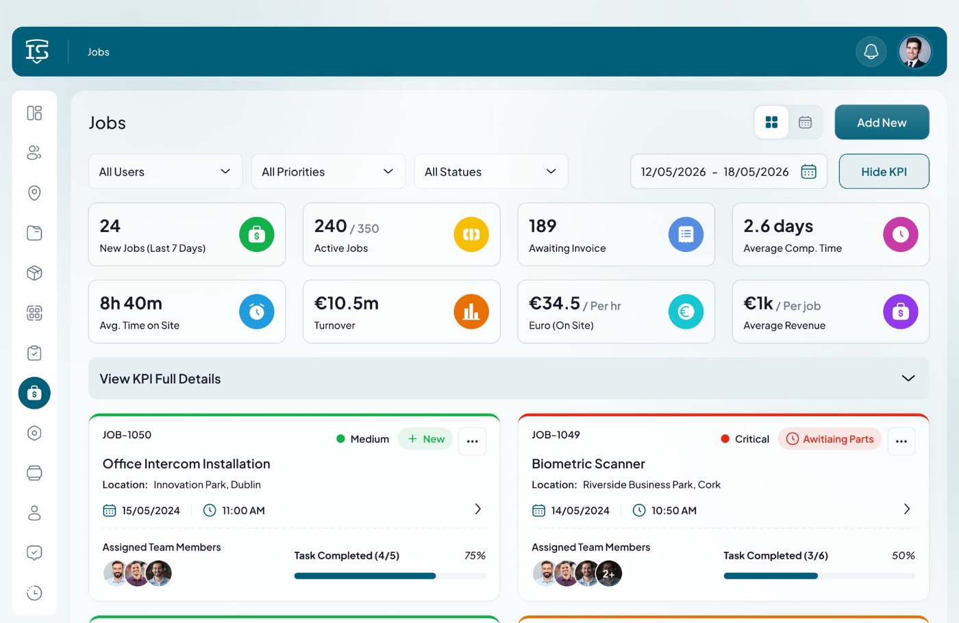 Pulse stage-gated project management view with stage-level task tracking